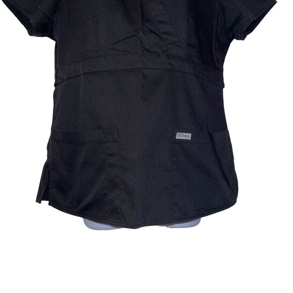 Greys Anatomy by Barco Black Womens M Scrub Top Shirt Style 4153 Pockets Solid - Picture 3 of 9